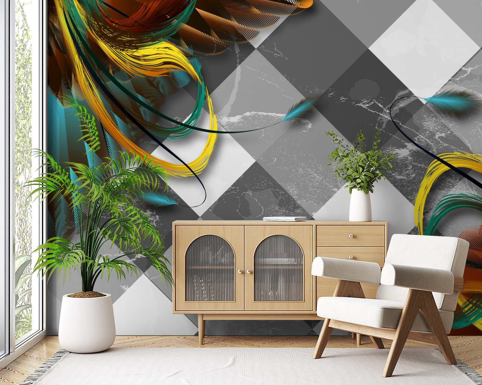 Fototapet ca păsările paradisului