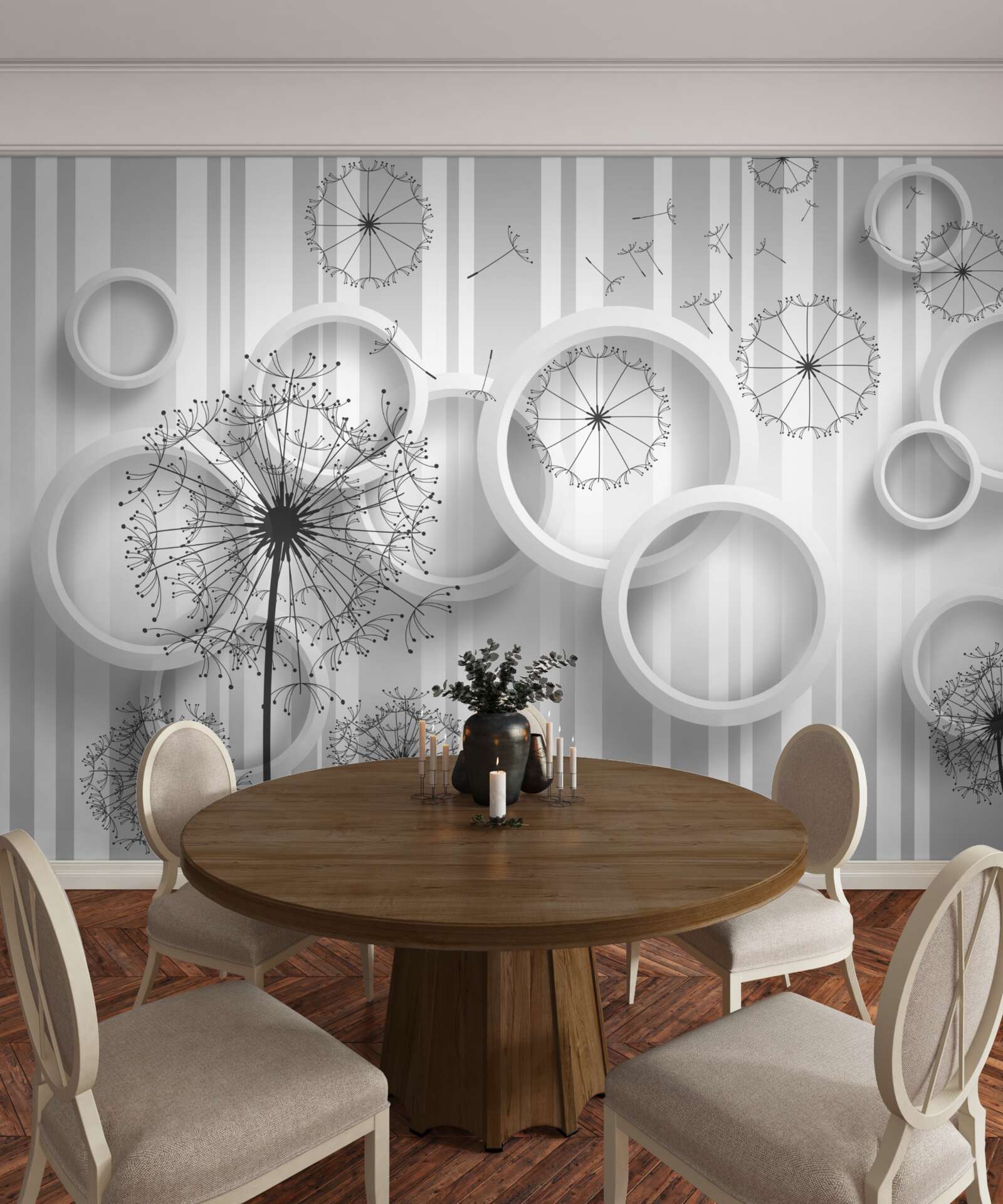 Fototapet zone albe și millipedes pe un fundal decolorat