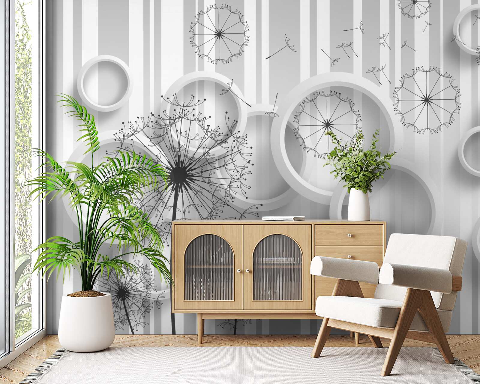 Fototapet zone albe și millipedes pe un fundal decolorat