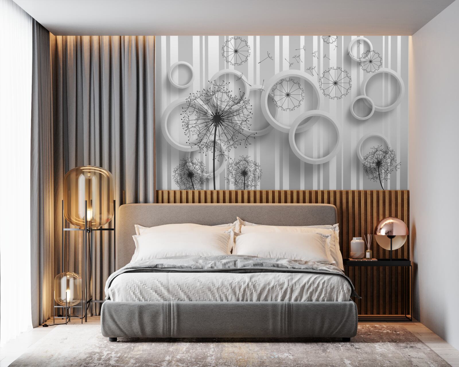 Fototapet zone albe și millipedes pe un fundal decolorat