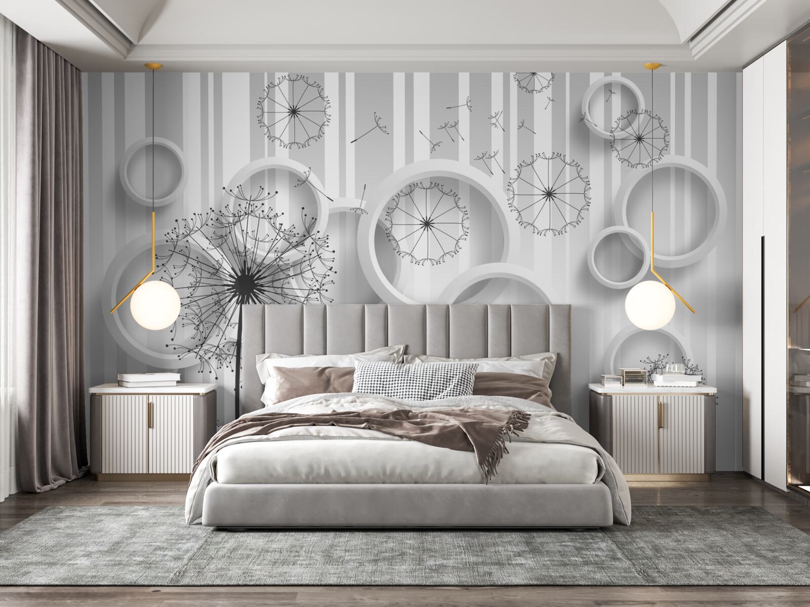 Fototapet zone albe și millipedes pe un fundal decolorat