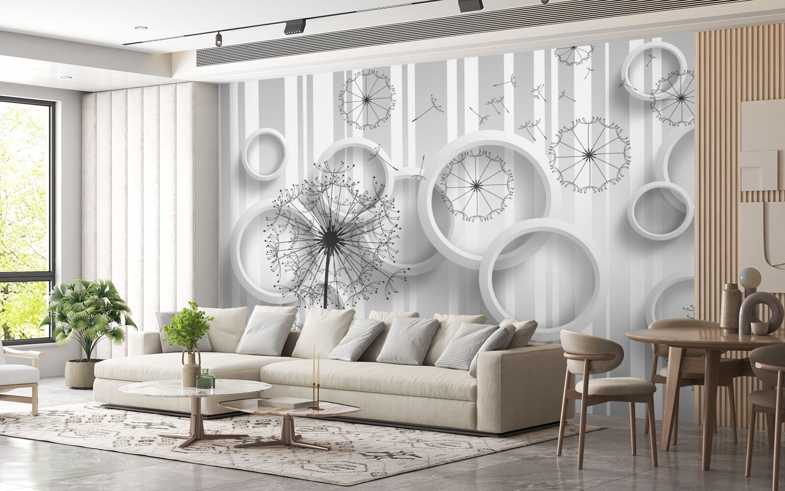 Fototapet zone albe și millipedes pe un fundal decolorat