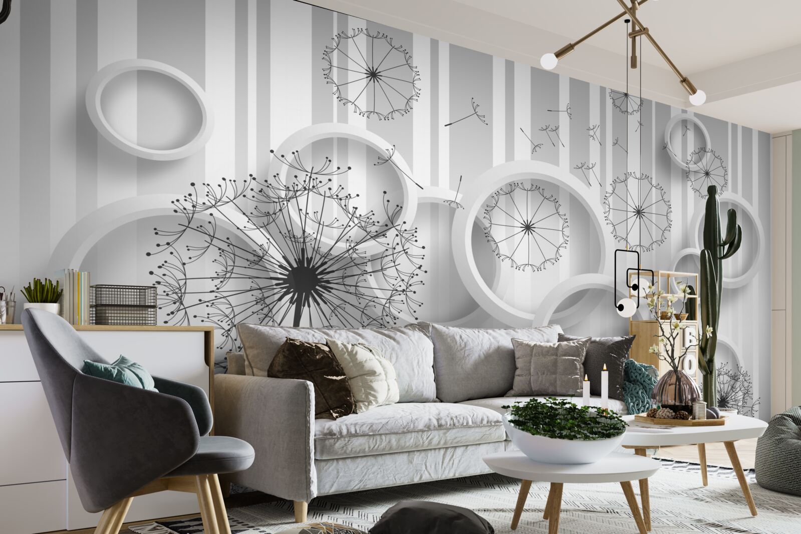 Fototapet zone albe și millipedes pe un fundal decolorat