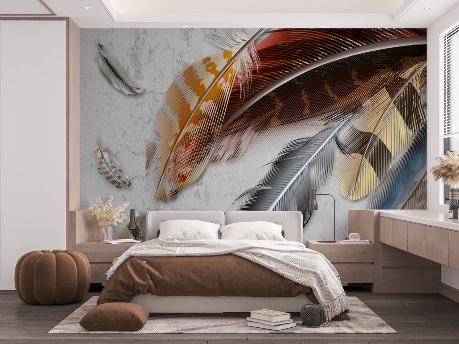 Fototapet pene de diferite specii de păsări