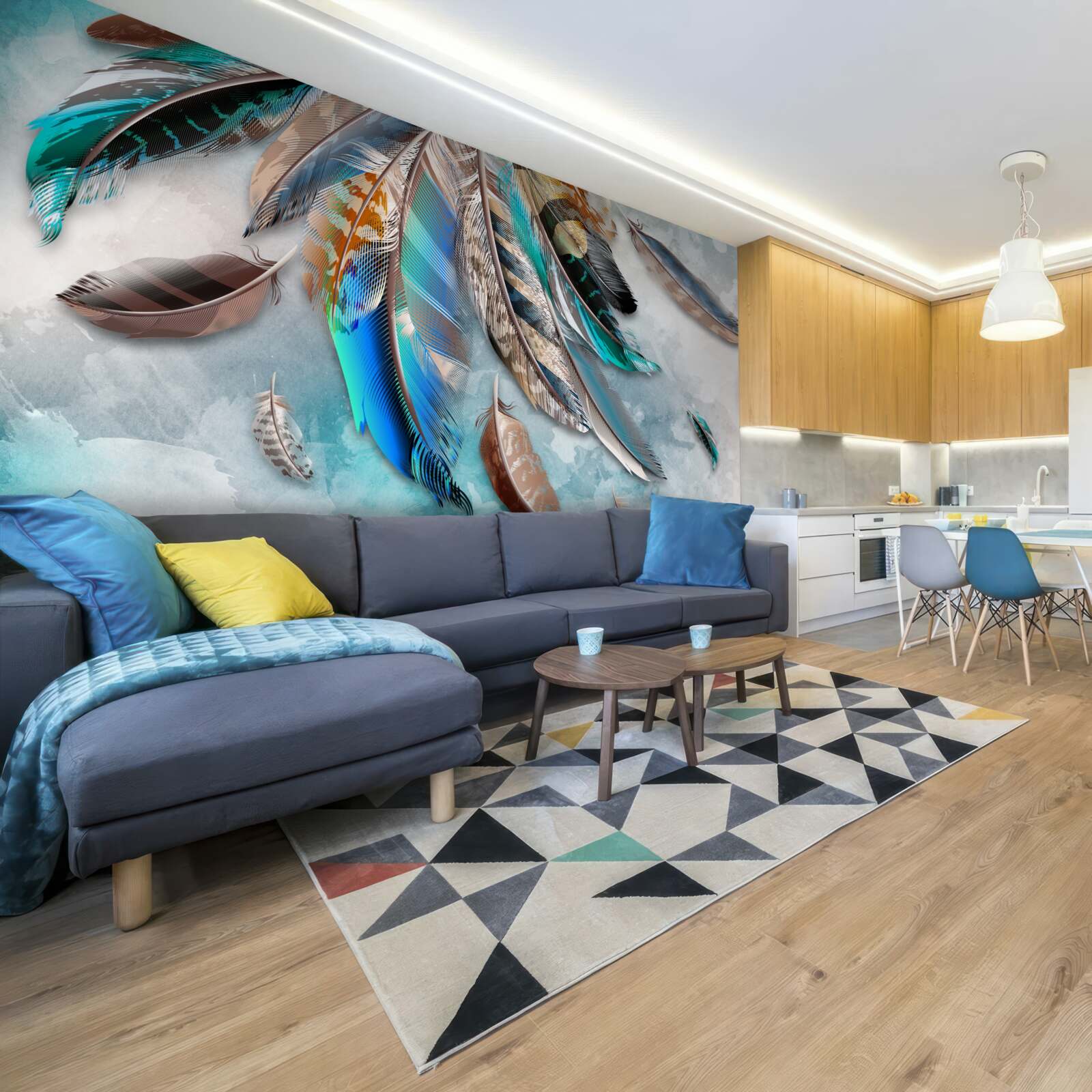 Fototapet penaj strălucitor, multicolor