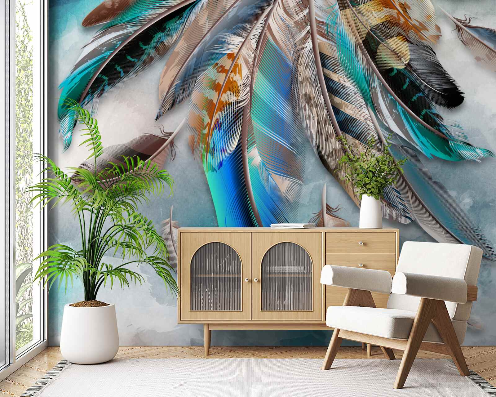 Fototapet penaj strălucitor, multicolor