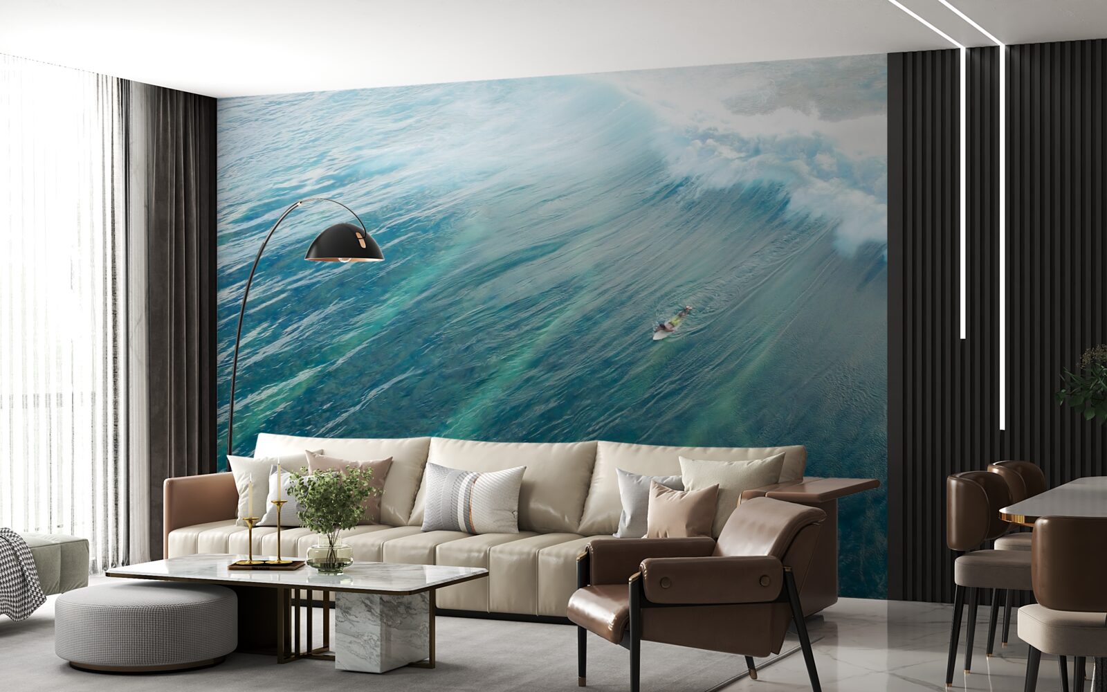 Fototapet depășirea valurilor oceanului prin surfing