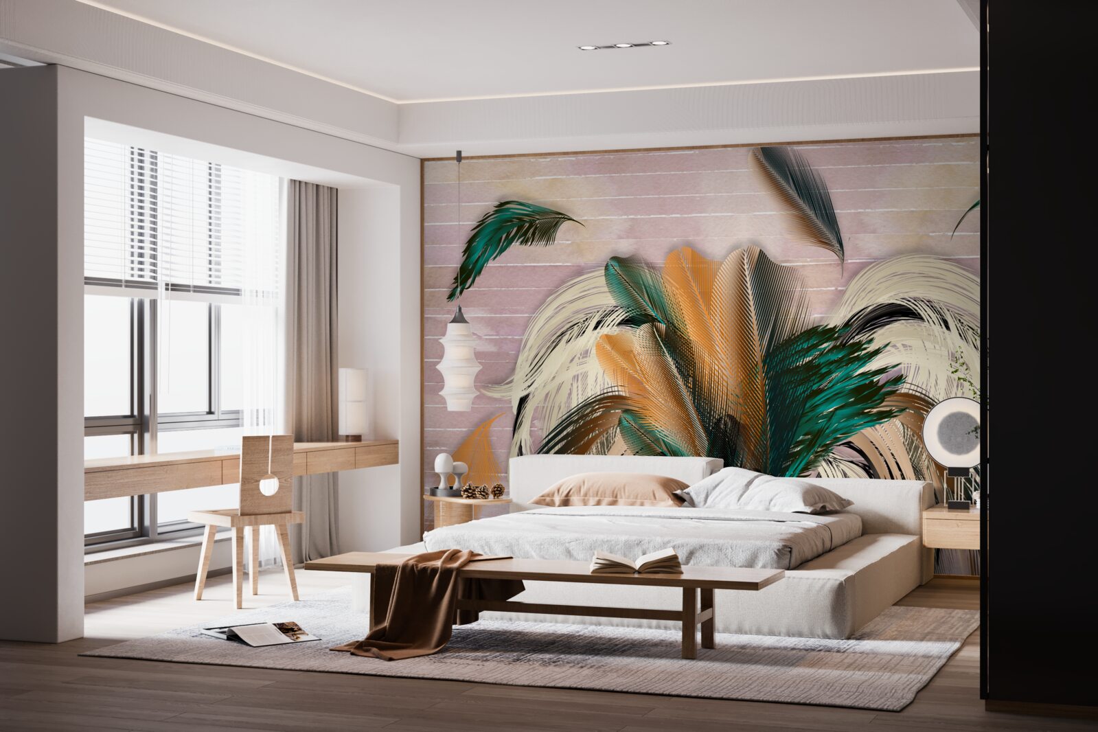 Fototapet colecție de pene într-un buchet