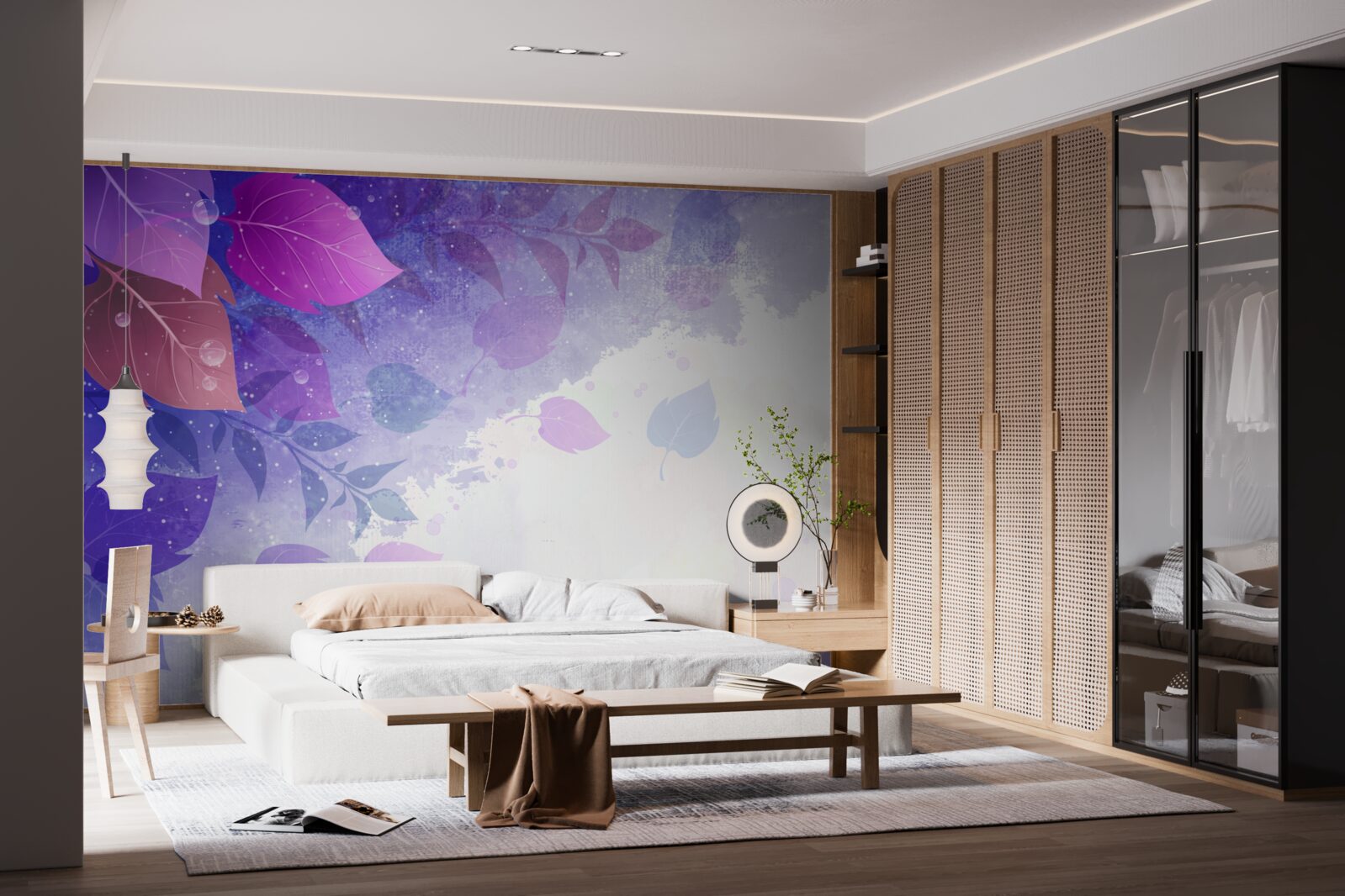 Fototapet frunze de toamnă violet