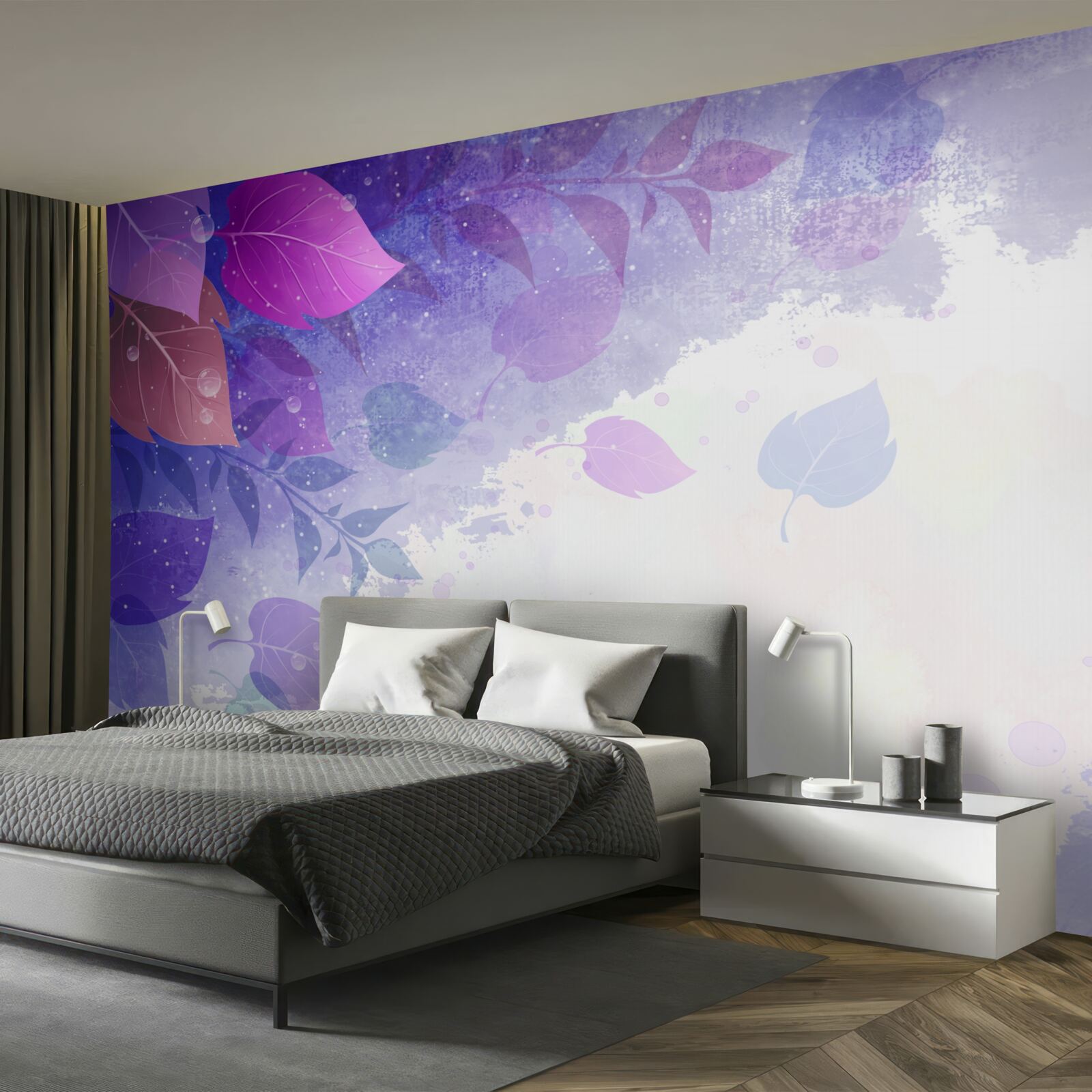 Fototapet frunze de toamnă violet