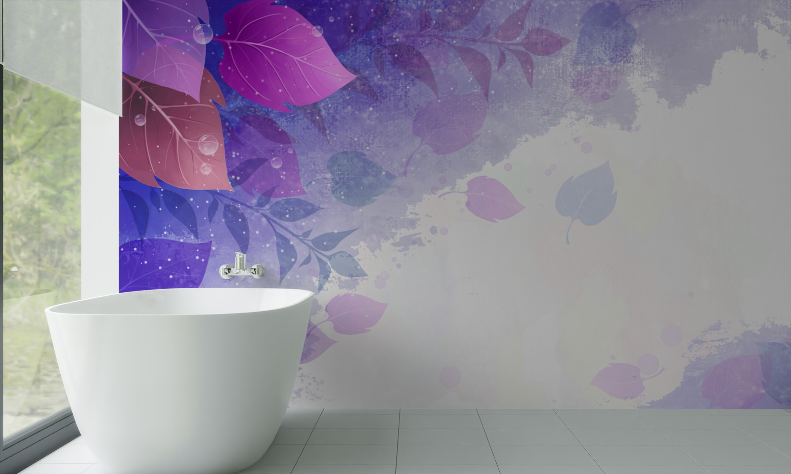 Fototapet frunze de toamnă violet