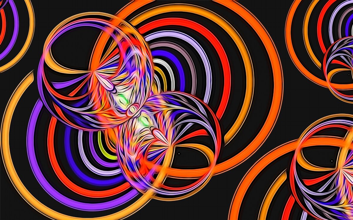 Fototapet inele umplute cu bule colorate