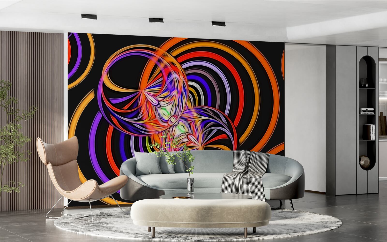 Fototapet inele umplute cu bule colorate