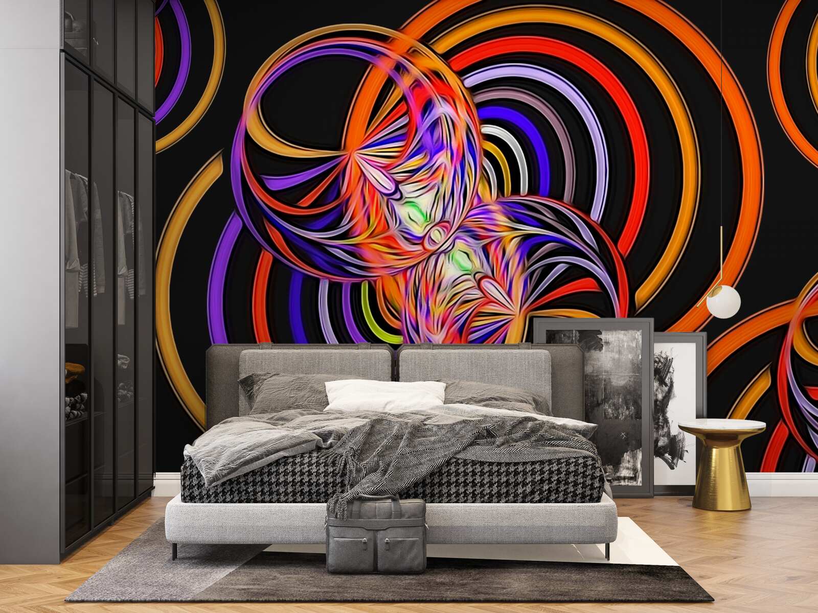 Fototapet inele umplute cu bule colorate