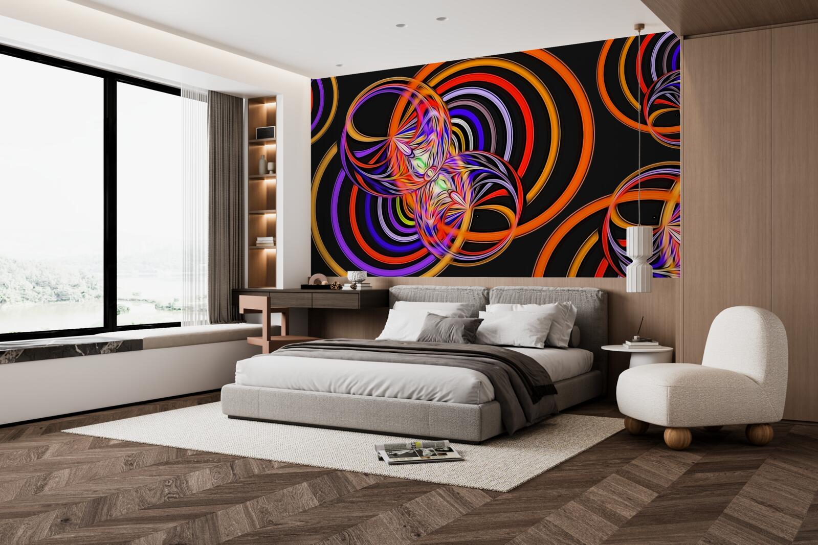 Fototapet inele umplute cu bule colorate