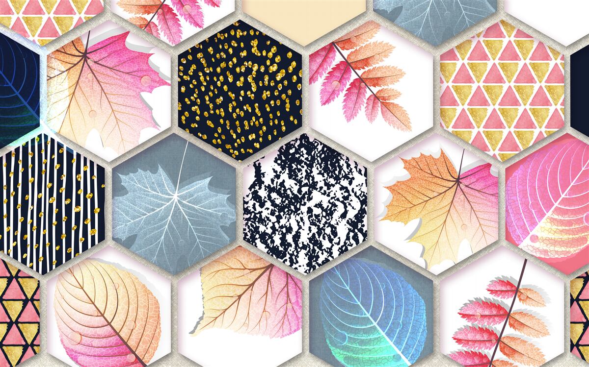 Fototapet mozaic de frunze de toamnă