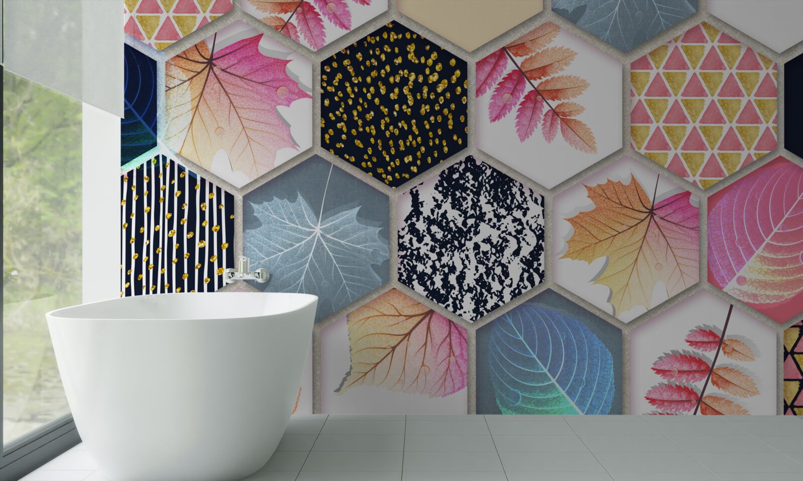 Fototapet mozaic de frunze de toamnă