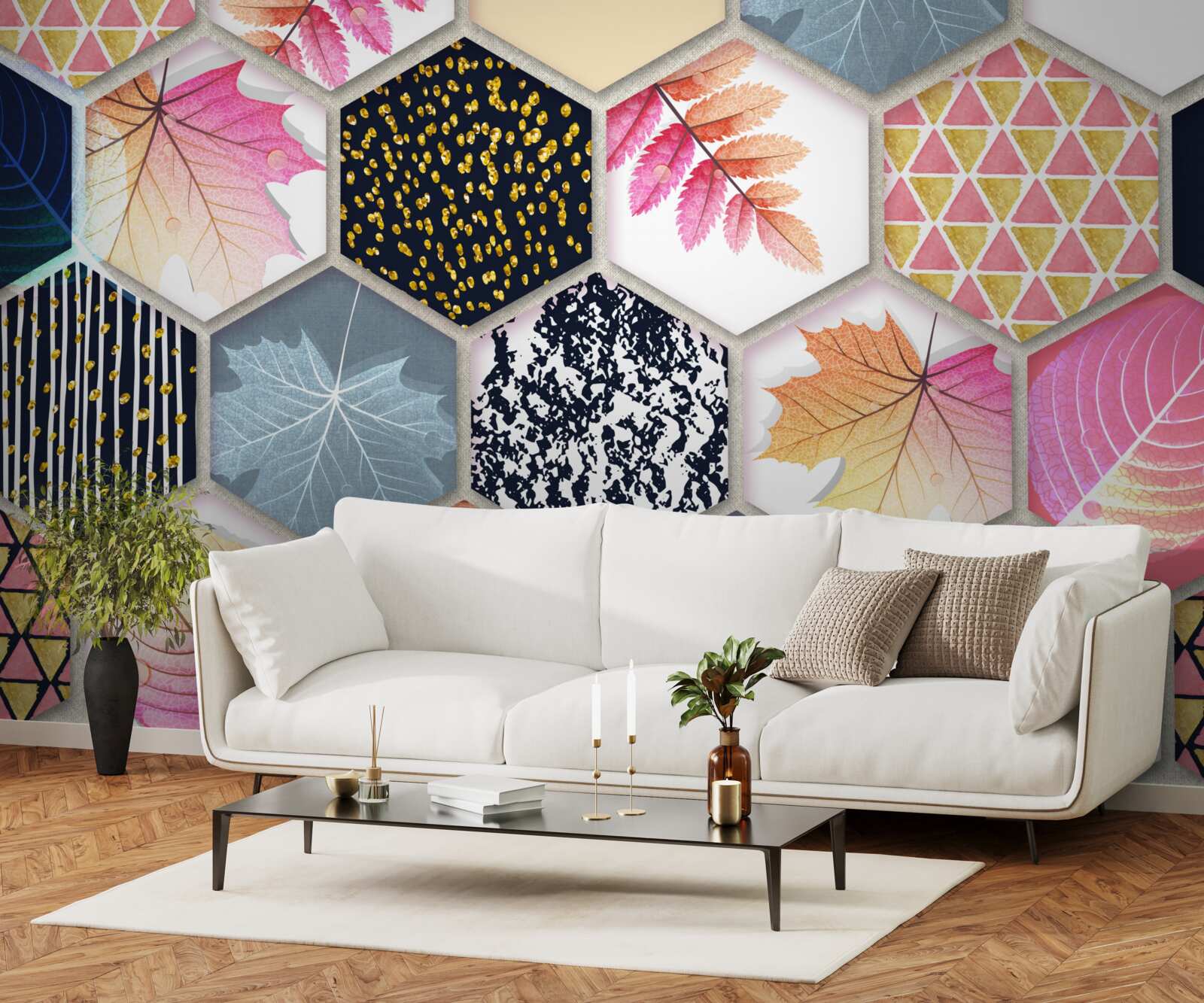 Fototapet mozaic de frunze de toamnă