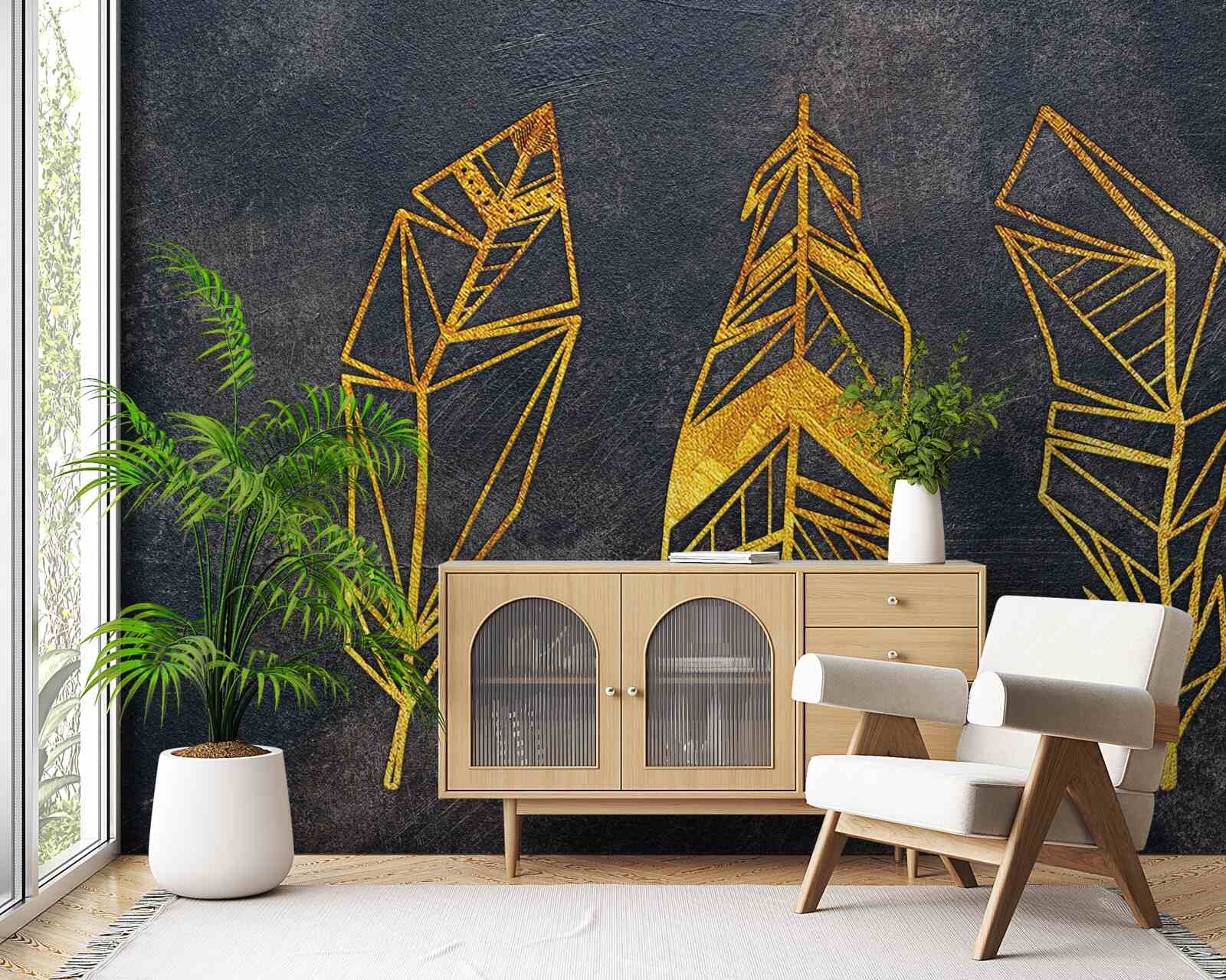 Fototapet structura geometrică complexă a frunzelor