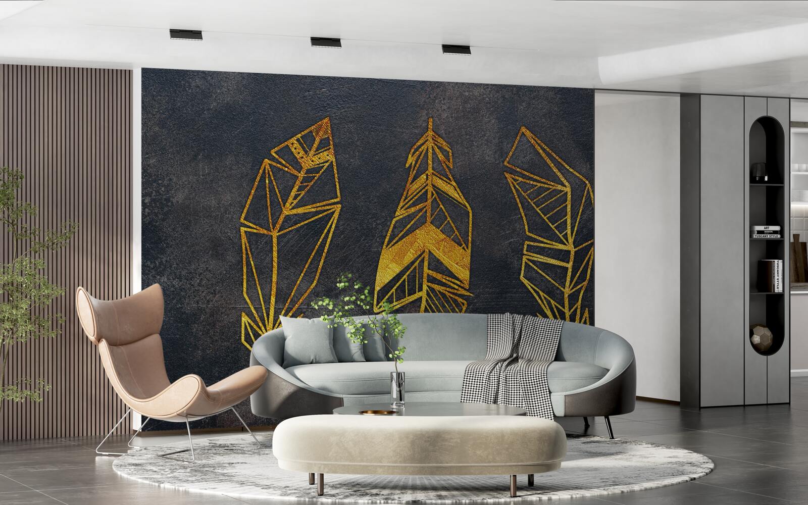 Fototapet structura geometrică complexă a frunzelor