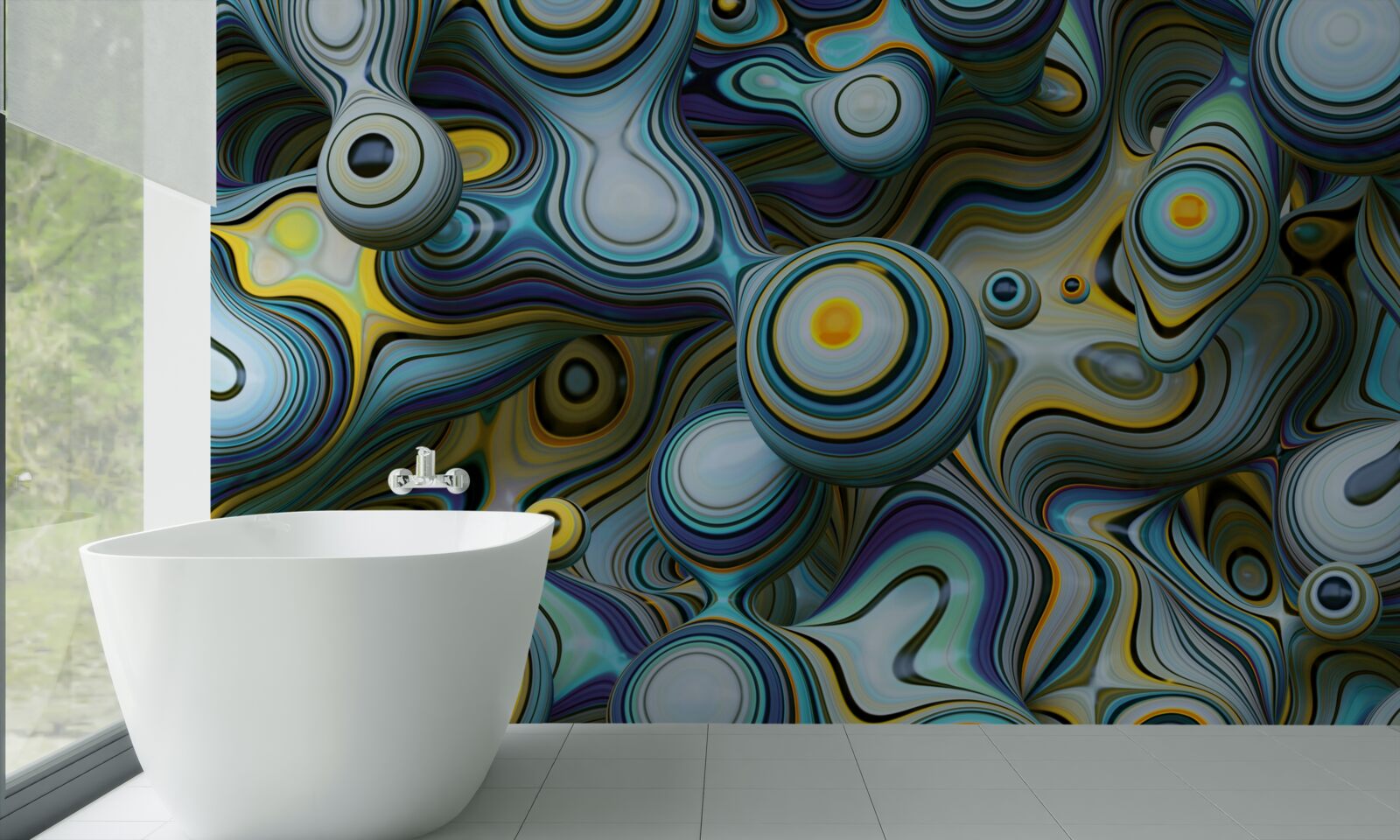 Fototapet imagini abstracte de bile și raze luminoase