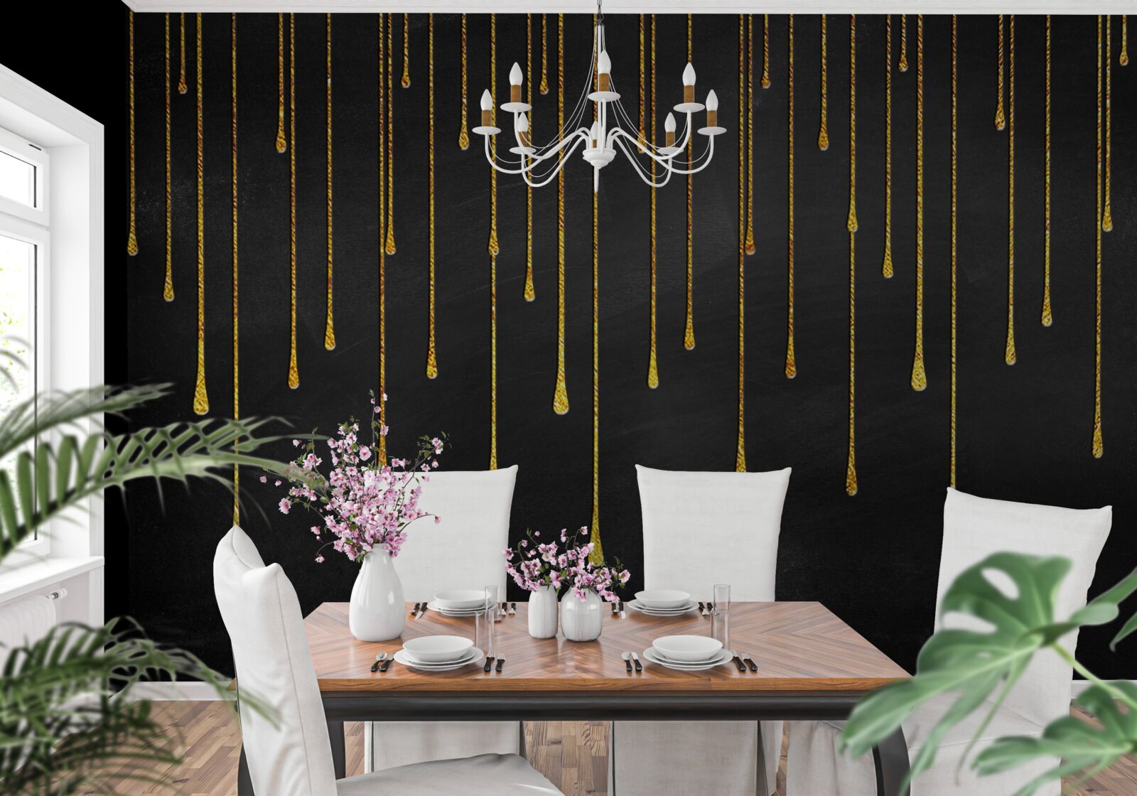 Fototapet stele care se micșorează în întunericul nopții