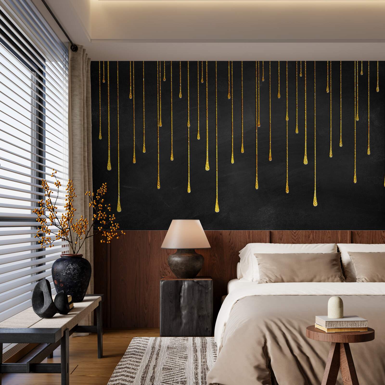 Fototapet stele care se micșorează în întunericul nopții