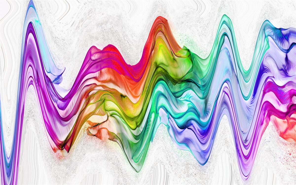 Fototapet undă sonoră combinată cu linii luminoase