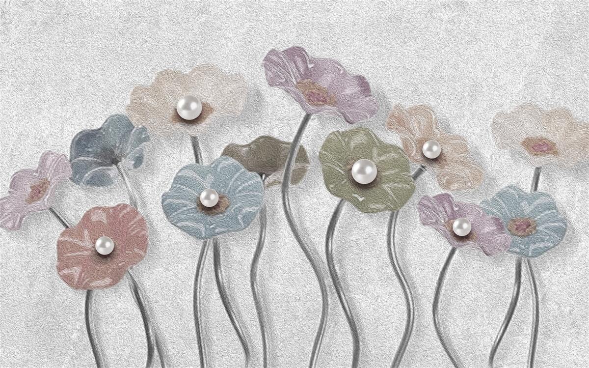 Fototapet gerbera subțire adunată într-un buchet de diferite culori