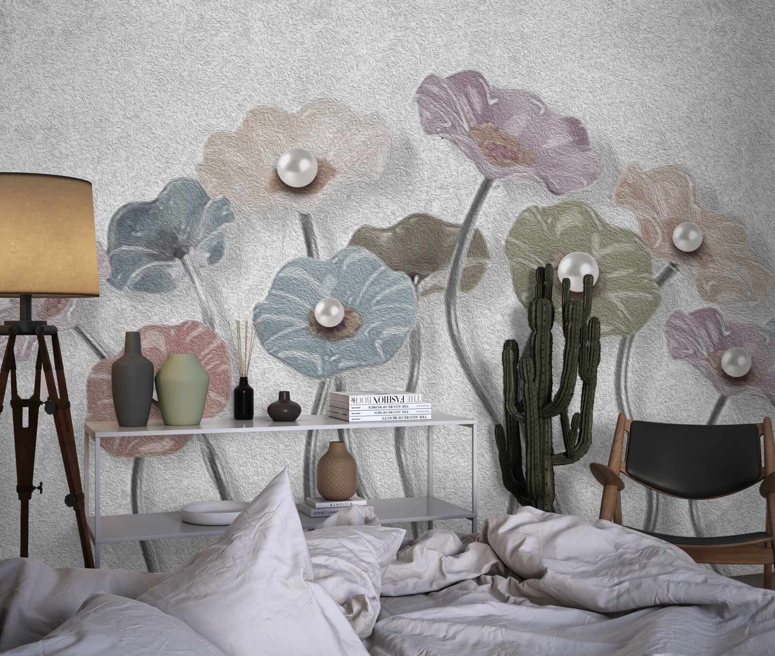 Fototapet gerbera subțire adunată într-un buchet de diferite culori