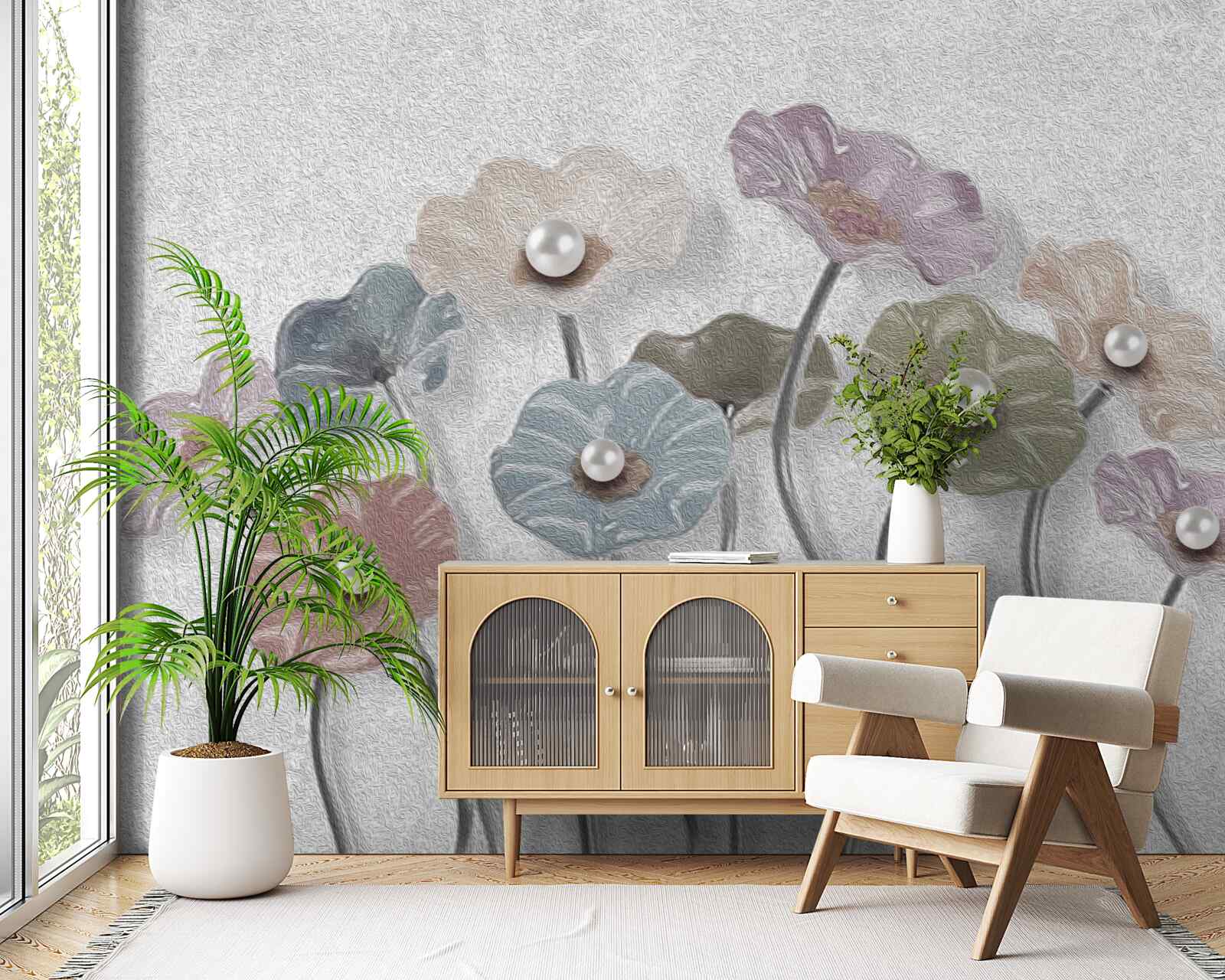 Fototapet gerbera subțire adunată într-un buchet de diferite culori