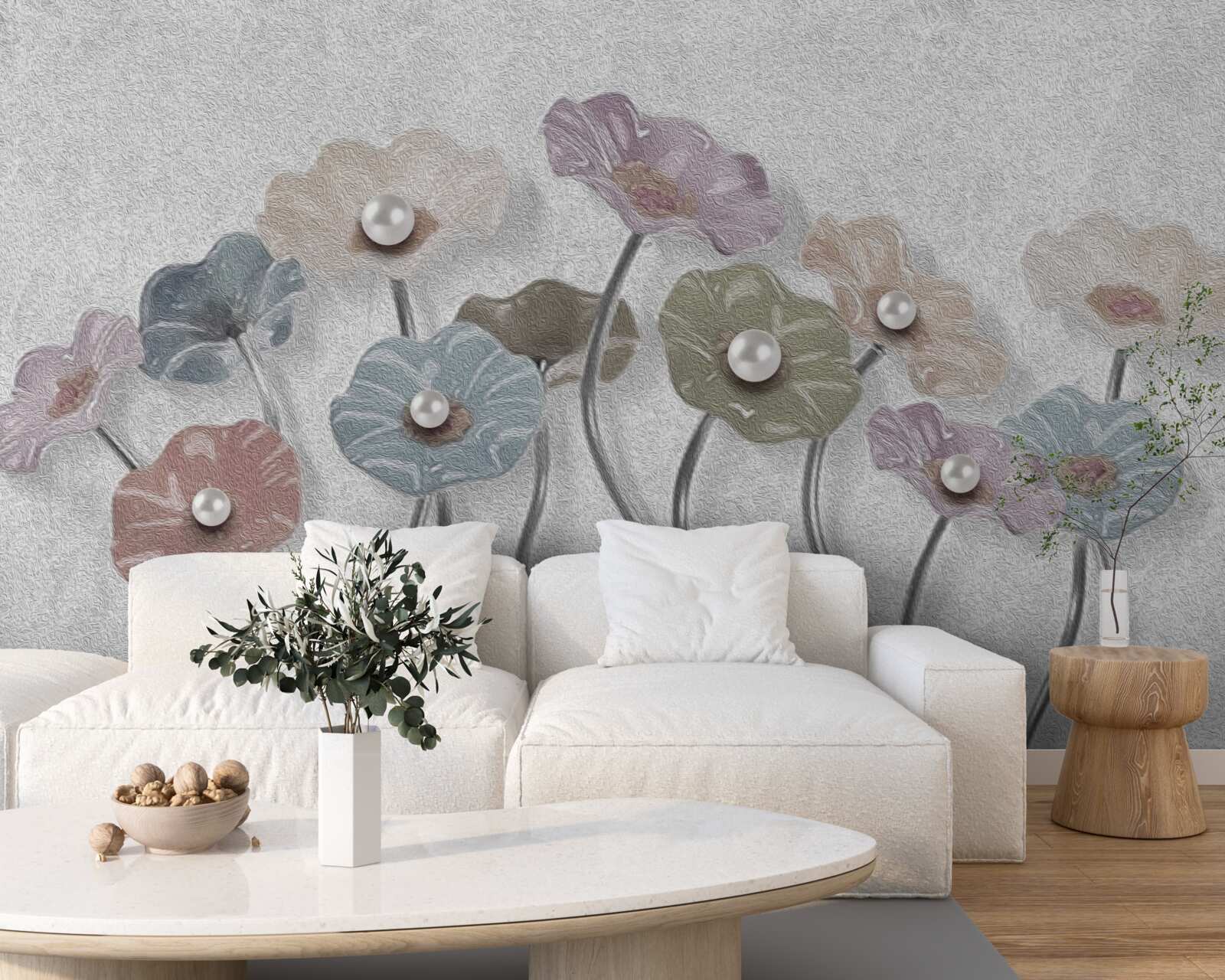 Fototapet gerbera subțire adunată într-un buchet de diferite culori