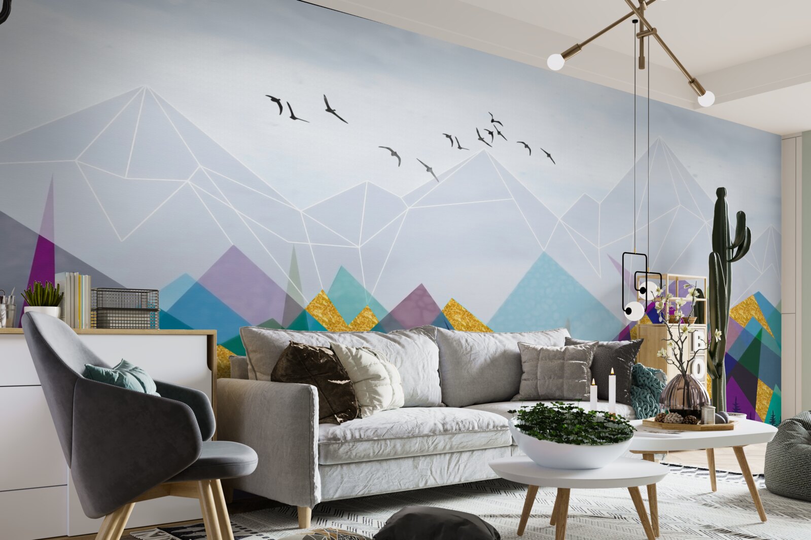 Fototapet pădure ambiguă în munți