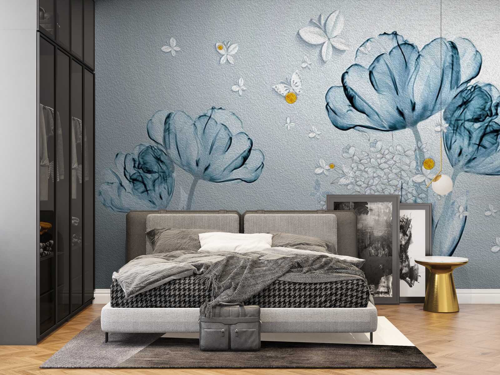 Fototapet maci de primăvară au flori transparente