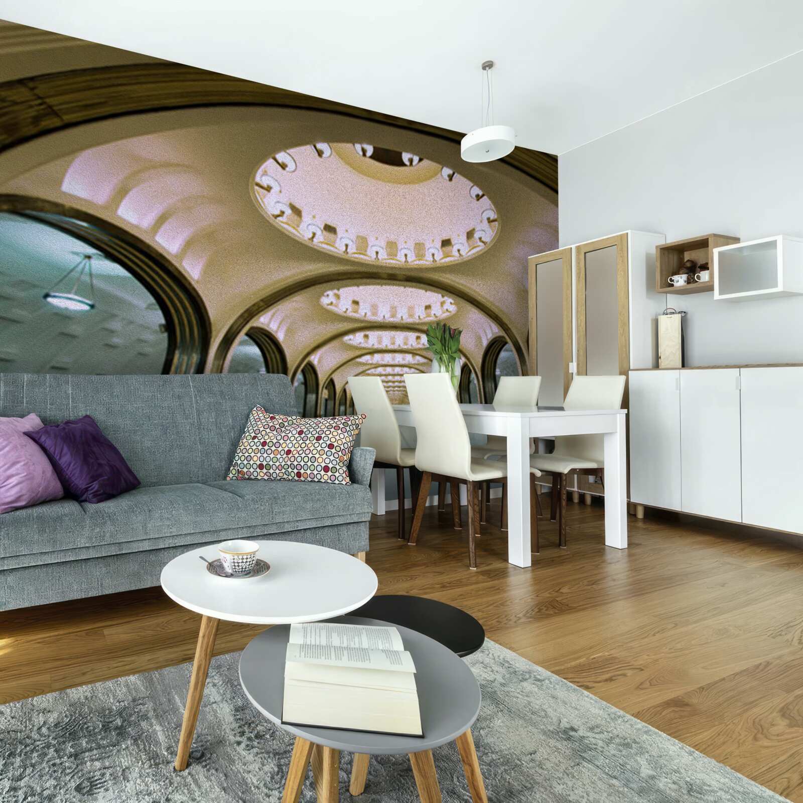 Fototapet reprezentare vizuală a unui tunel de metrou