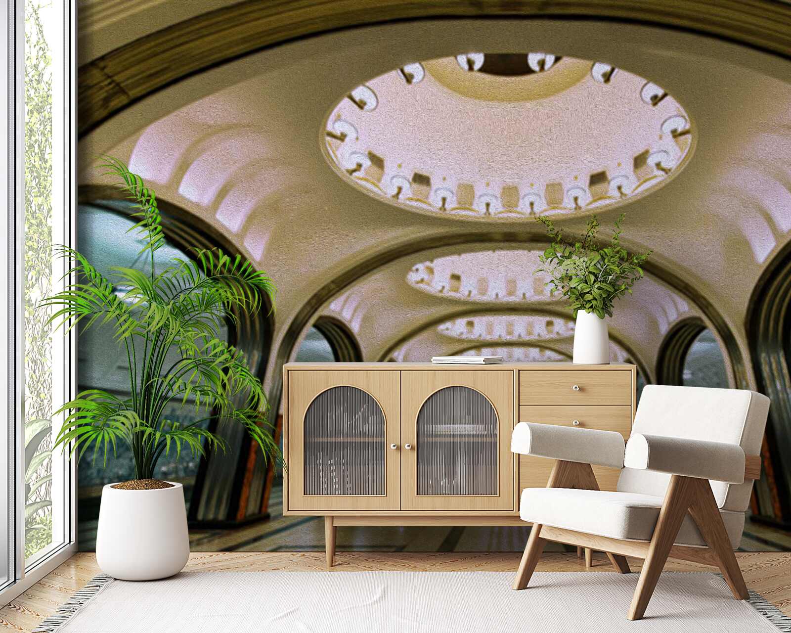 Fototapet reprezentare vizuală a unui tunel de metrou