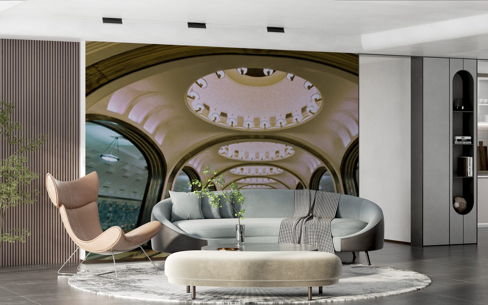 Fototapet reprezentare vizuală a unui tunel de metrou