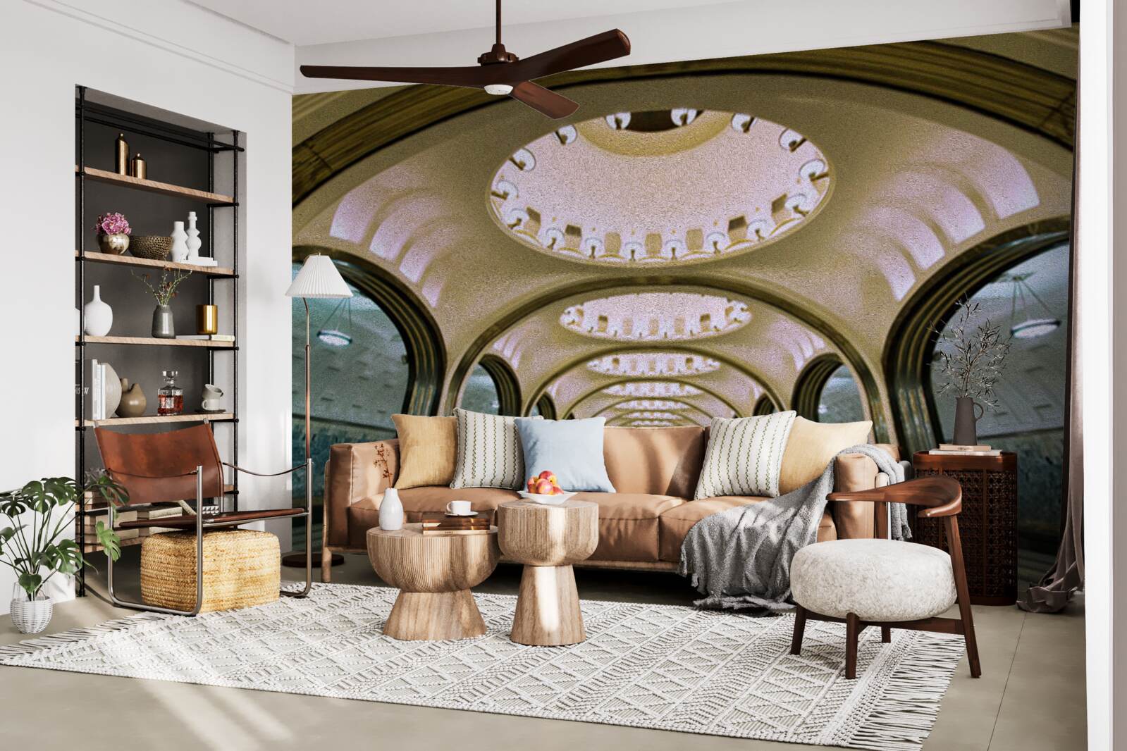 Fototapet reprezentare vizuală a unui tunel de metrou