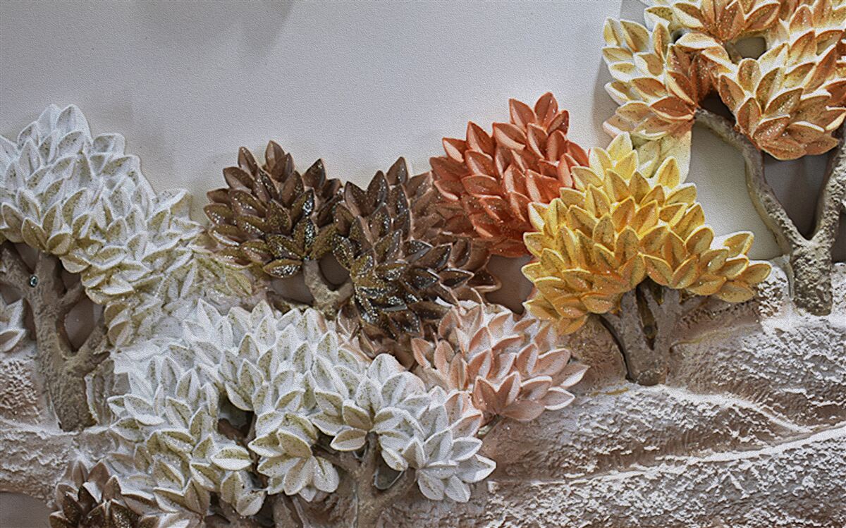 Fototapet nuanțele patului amintesc de toamna într-o pădure rece