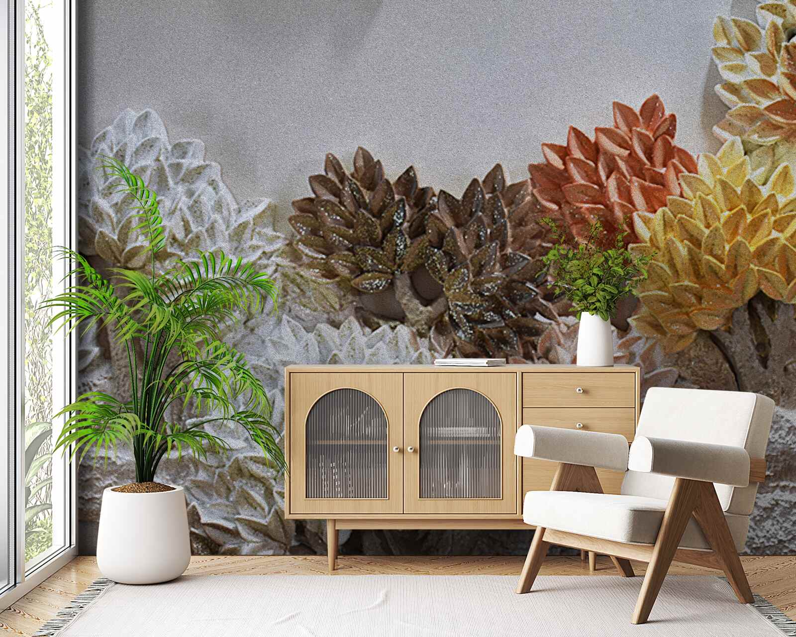 Fototapet nuanțele patului amintesc de toamna într-o pădure rece