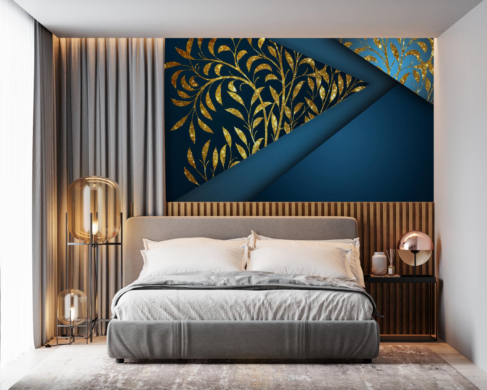 Fototapet grâul strălucește auriu sub cerul nopții