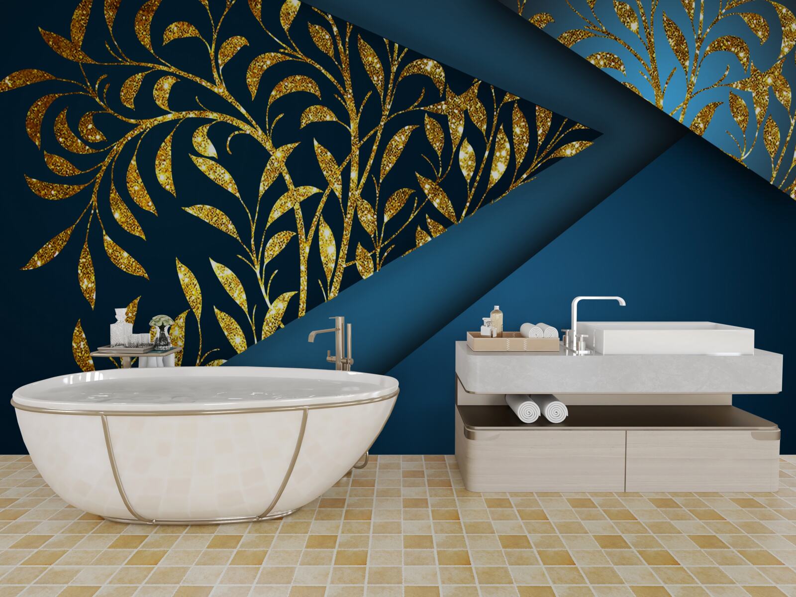 Fototapet grâul strălucește auriu sub cerul nopții