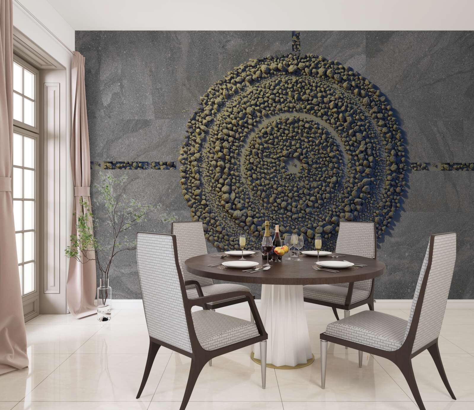 Fototapet un parc cu un aspect verde, circular