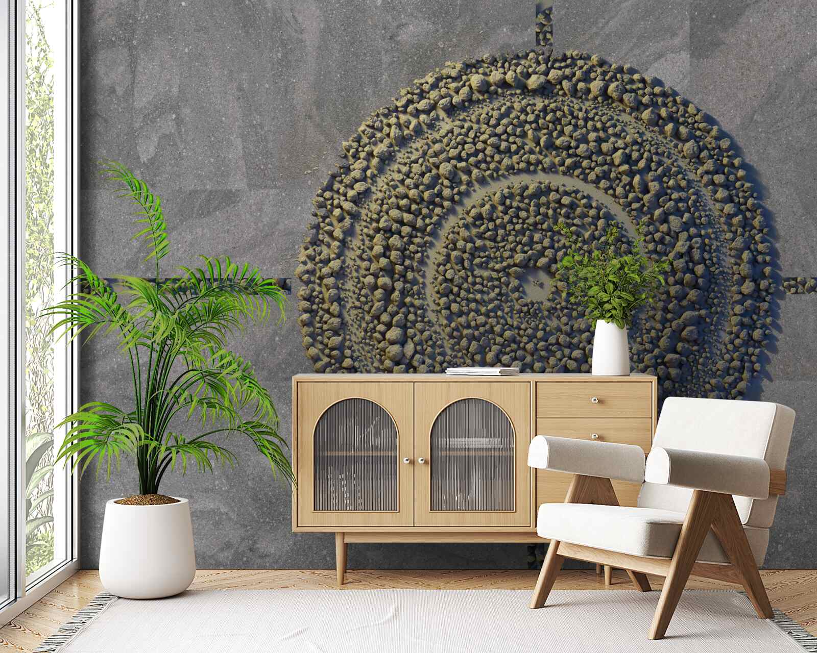 Fototapet un parc cu un aspect verde, circular