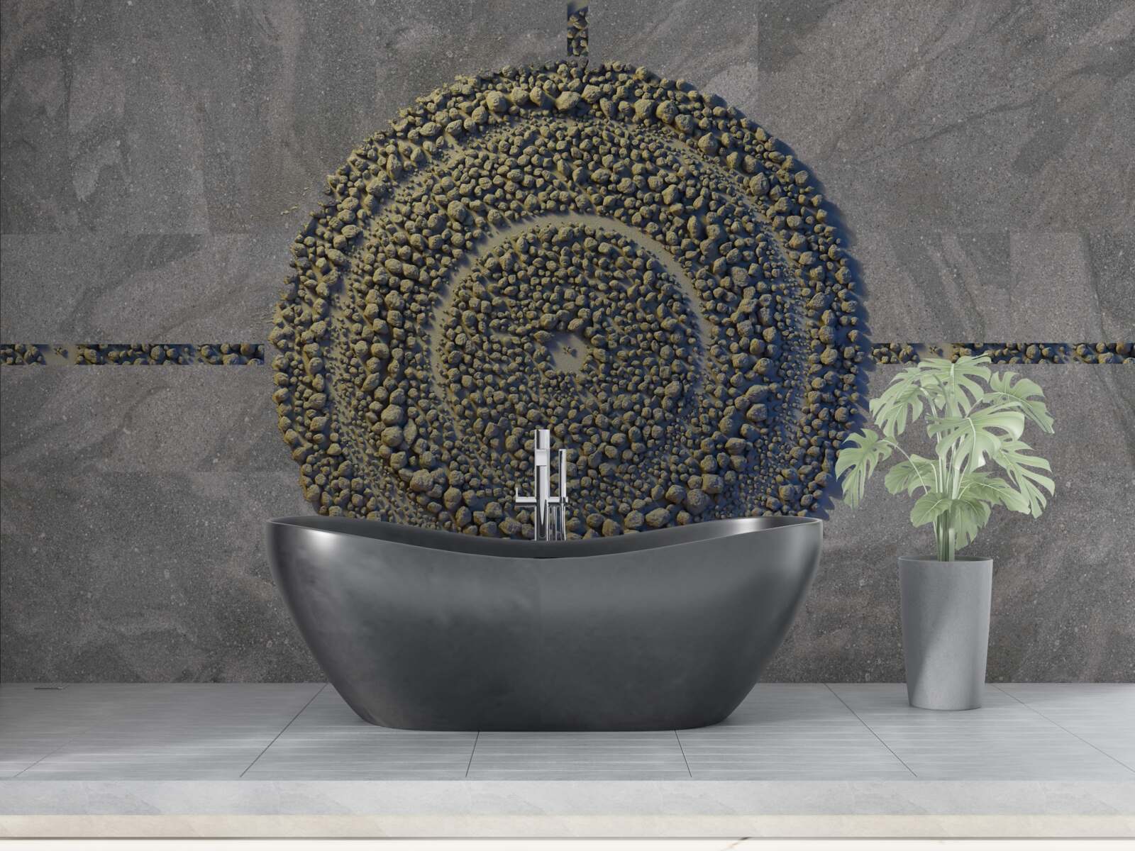 Fototapet un parc cu un aspect verde, circular