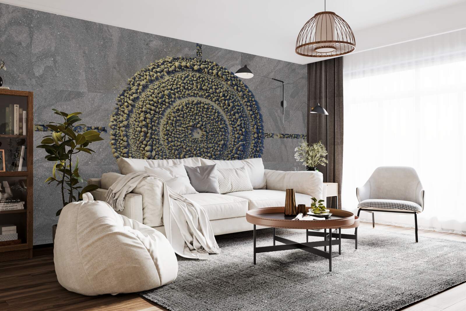 Fototapet un parc cu un aspect verde, circular