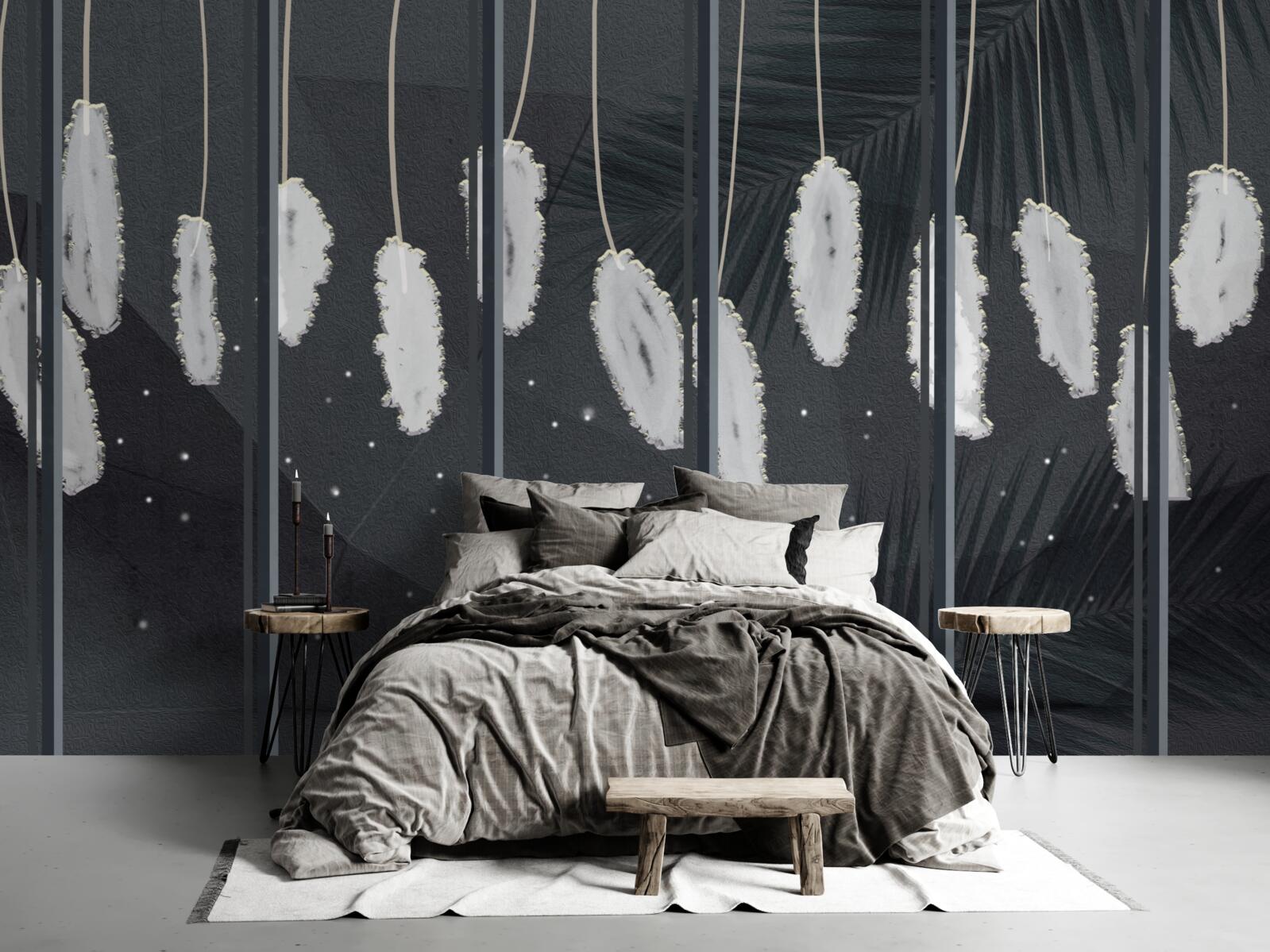 Fototapet puf în spatele geamului de seară