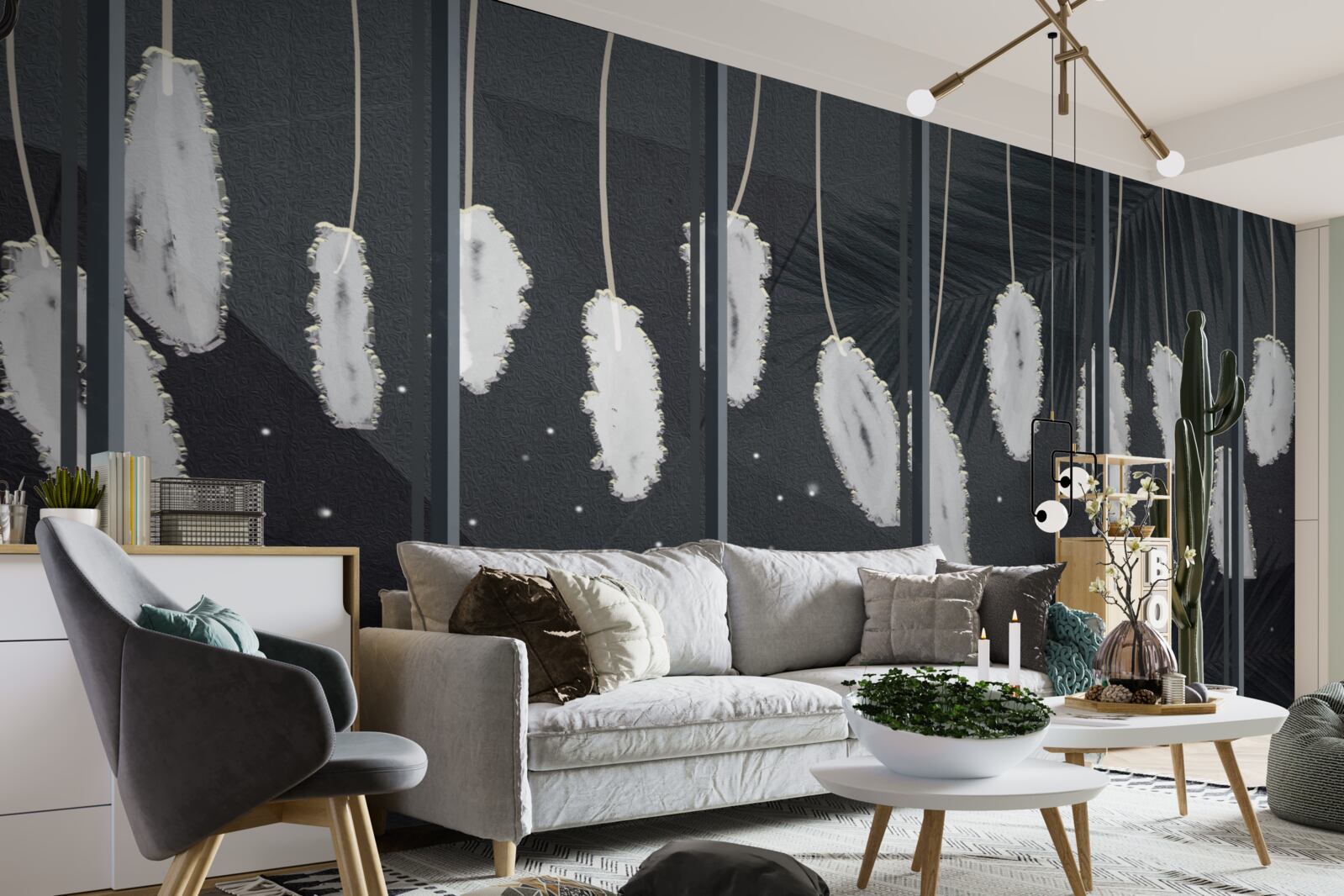 Fototapet puf în spatele geamului de seară