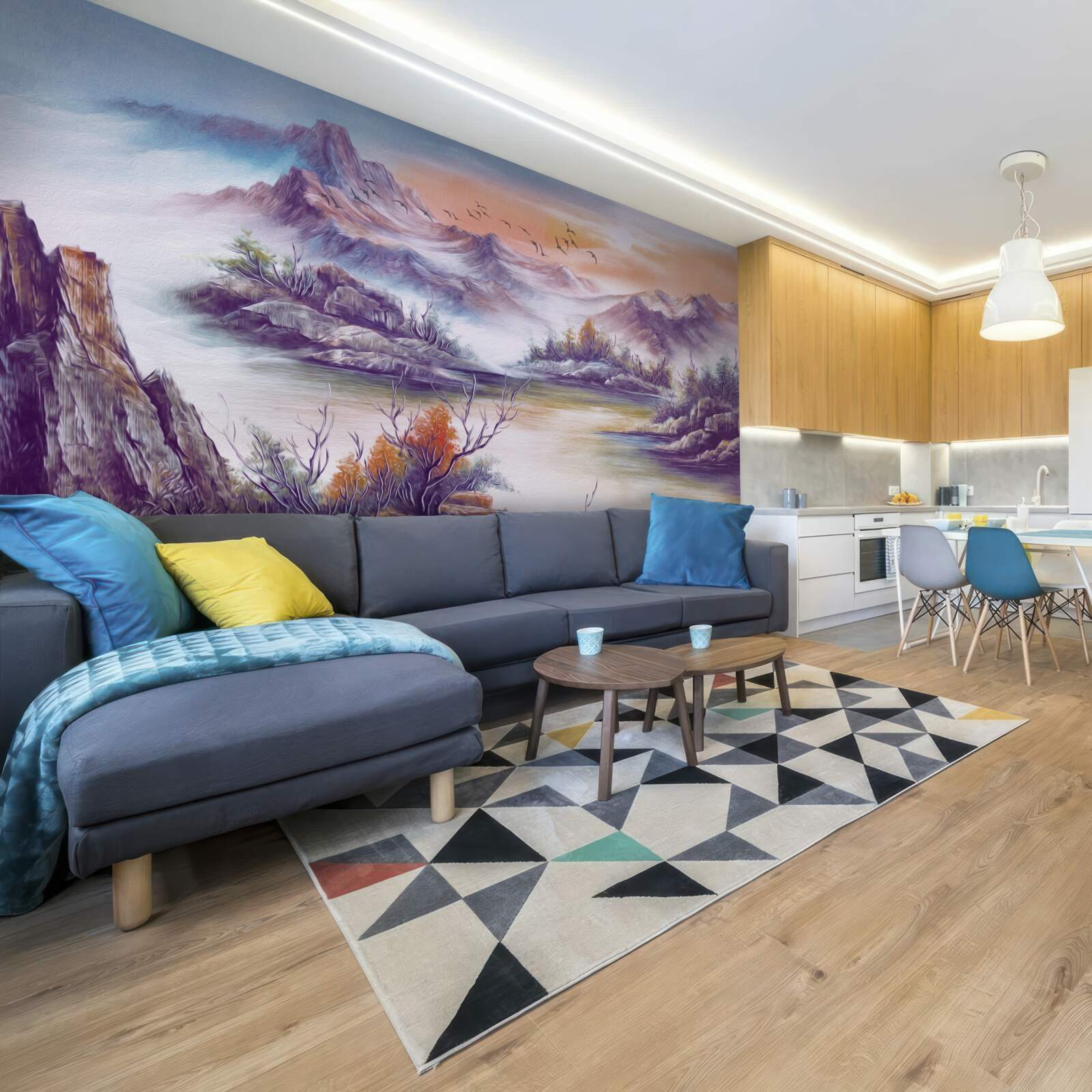 Fototapet munții sunt acoperiți de ceață