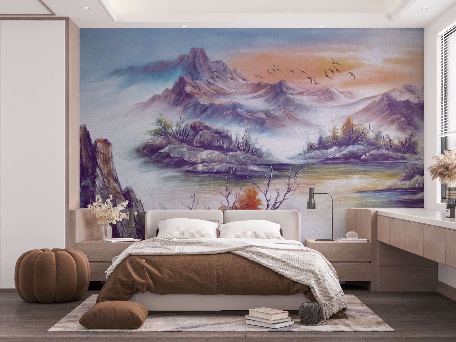 Fototapet munții sunt acoperiți de ceață